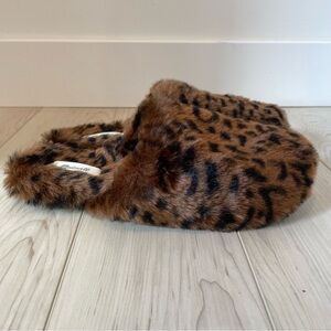 Madewell Fur Animal Print Slippers Shoes